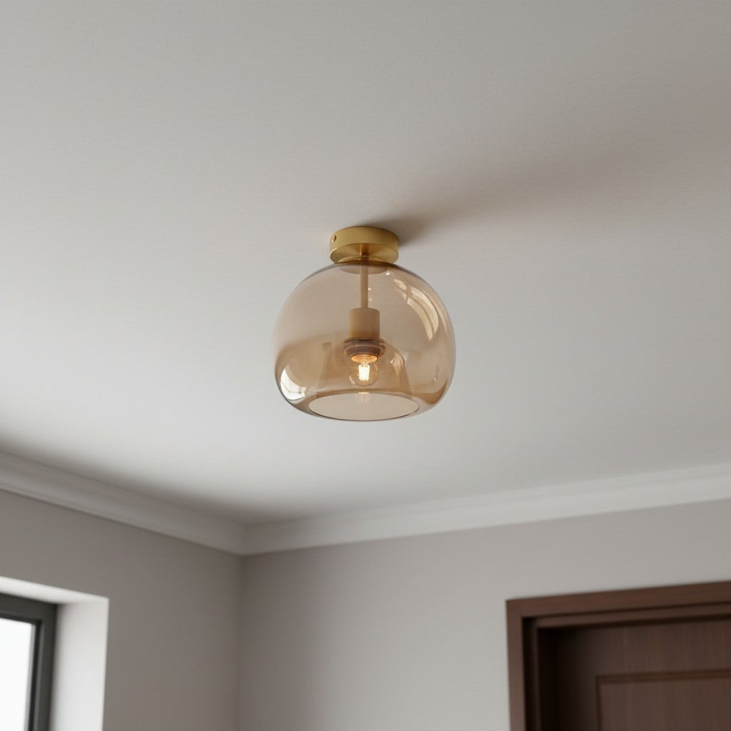 Elegant Glass Ceiling Fixture With Pendant Or Semi Flush Mount For Versatile Living Spaces