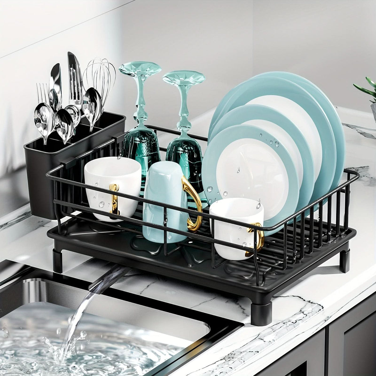 Scolapiatti DRIPMASTER — Organizer multifunzionale con drenaggio efficiente