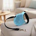 GlimmerPaw Luxury Retractable Leash — Rhinestone Trim, Smooth Retracting Handle