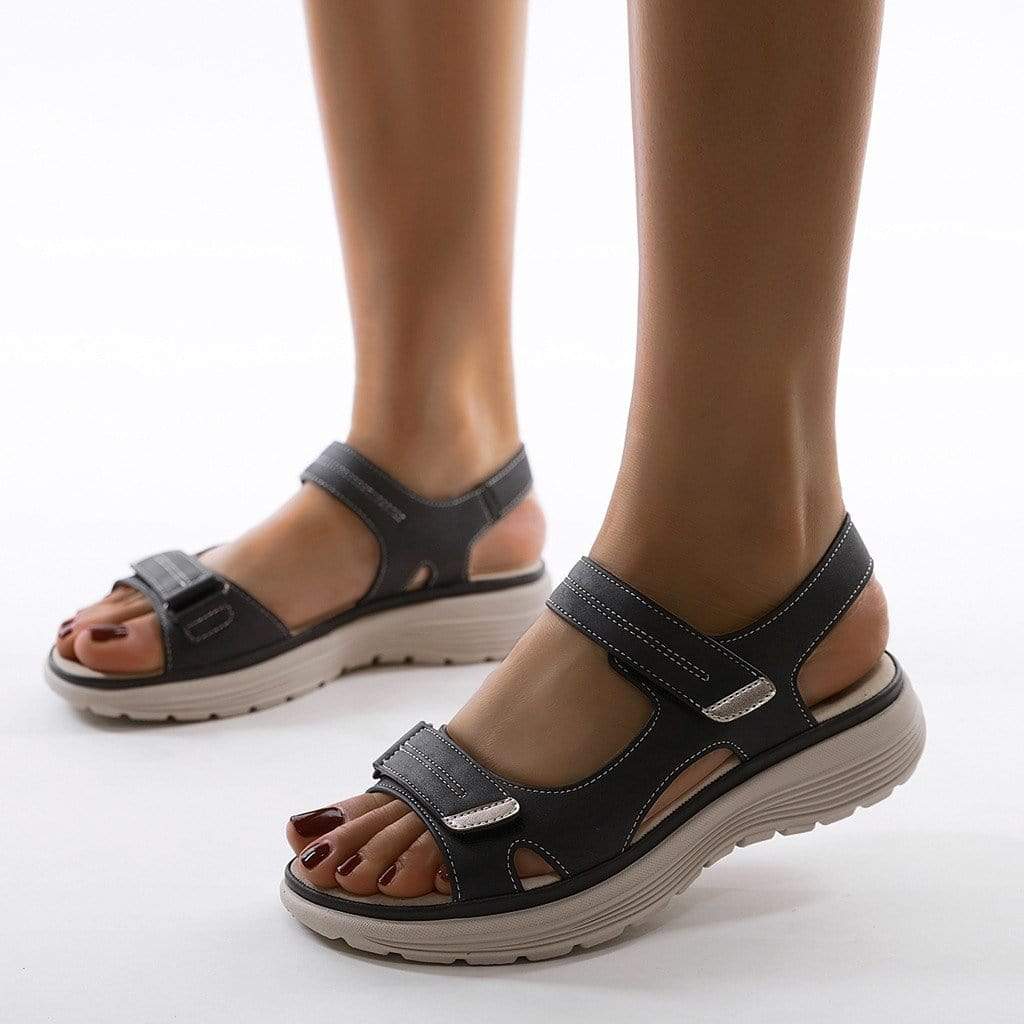 Women's Sandals With Adjustable Straps, Velcro Closure And Cushioned Insole