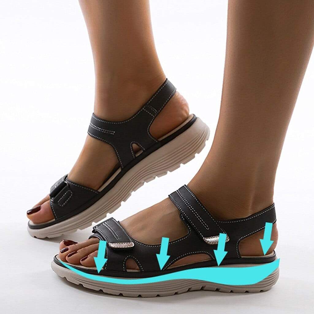 Women's Sandals With Adjustable Straps, Velcro Closure And Cushioned Insole