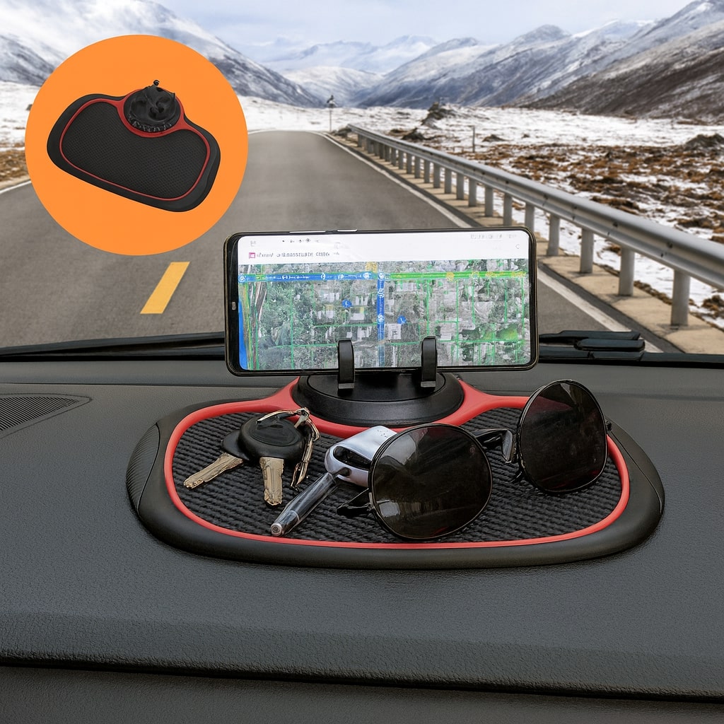 DashGrip Car Dashboard Mat — Non-Slip Phone Holder and Storage Organizer