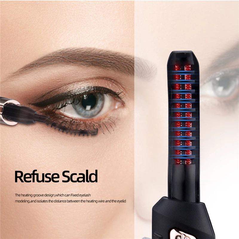 Smart Heated Eyelash Curler With Comb Tip 3 Heat Settings For All Day Curl