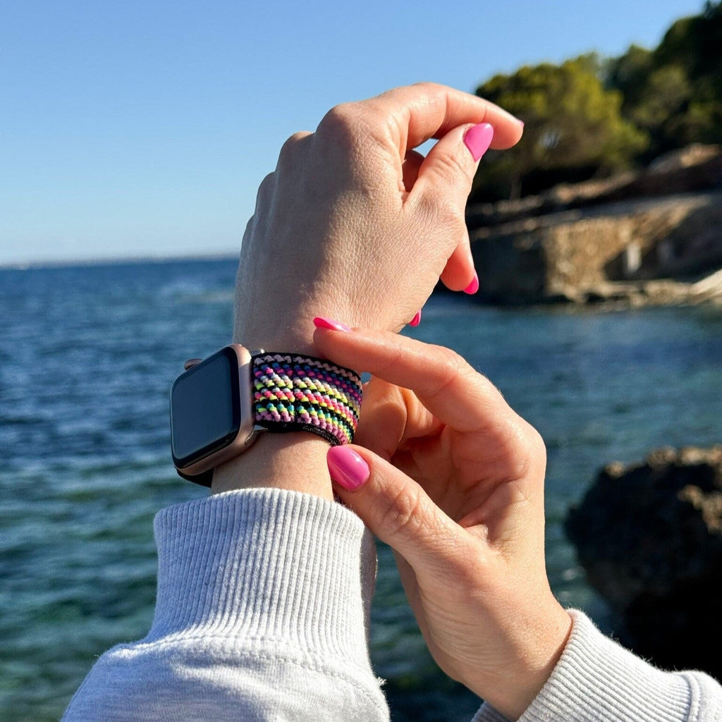 Ελαστικό λουράκι Apple Watch – Πολύχρωμο ριγέ μοτίβο