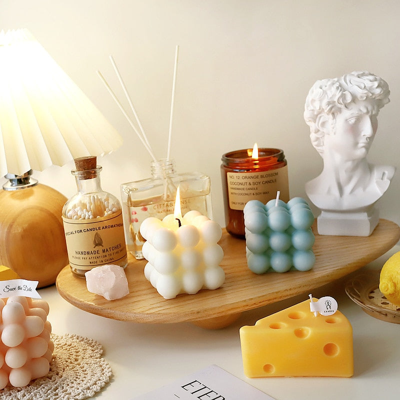 Set di candele cubiche profumate da 3 pezzi — candele decorative per la casa