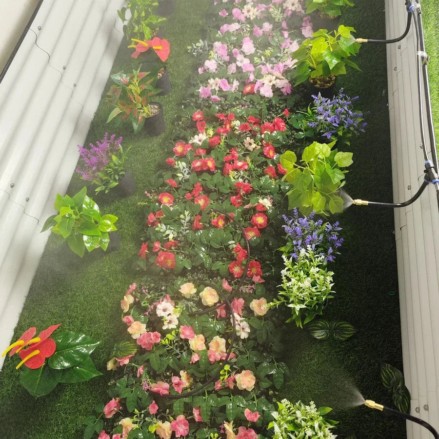 Garden Misting System With 20 Meters And 20 Adjustable Copper Nozzles Toolless Setup