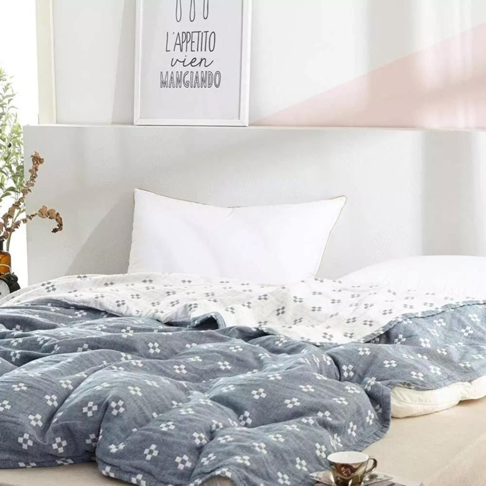 Couverture en gaze de coton à motif losanges | Ka-mostore