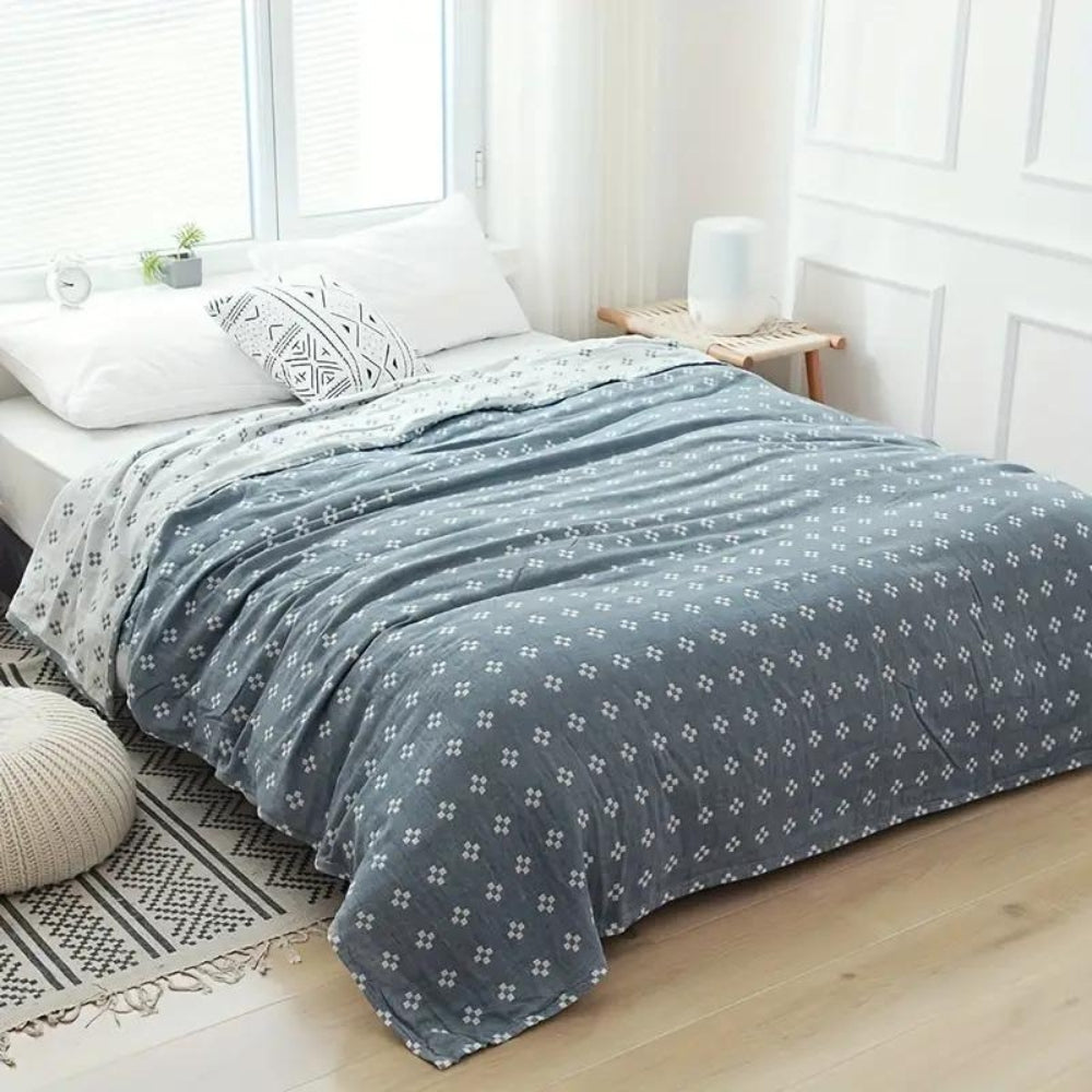Couverture en gaze de coton à motif losanges | Ka-mostore