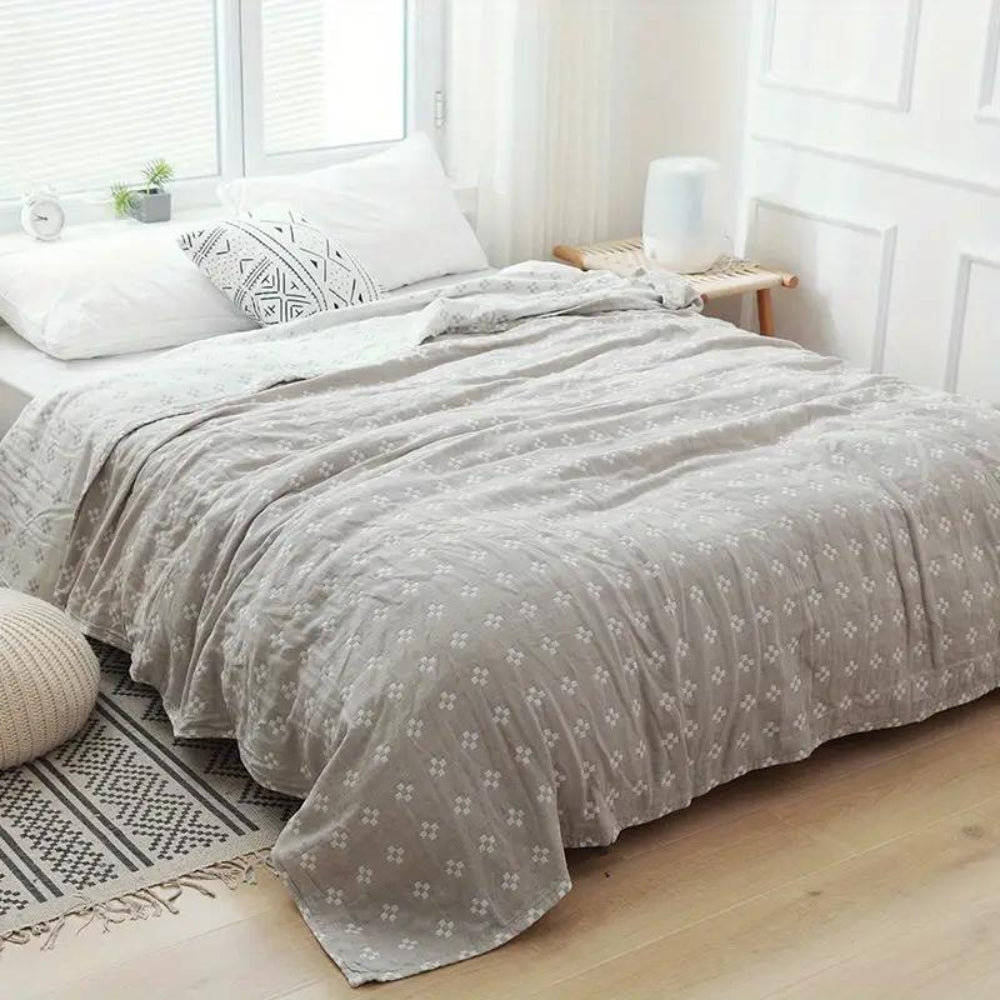 Couverture en gaze de coton à motif losanges | Ka-mostore