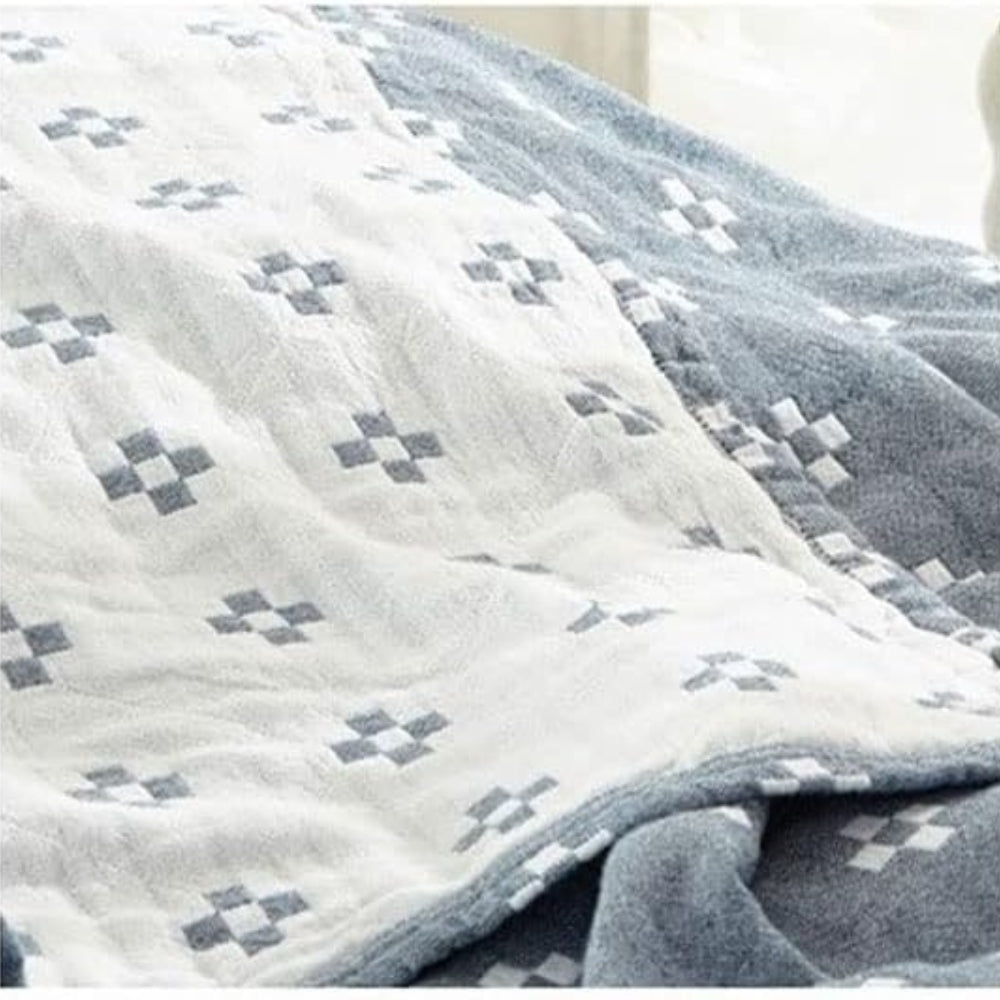 Couverture en gaze de coton à motif losanges | Ka-mostore