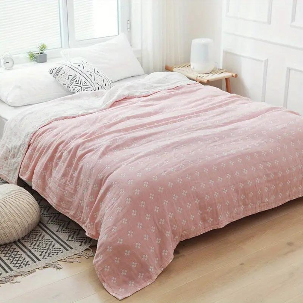 Couverture en gaze de coton à motif losanges | Ka-mostore