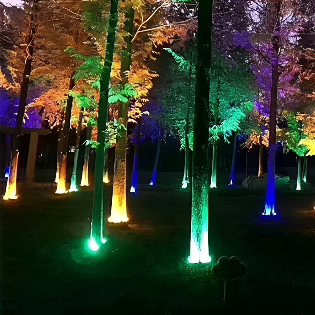 Garden Spot LED Arch Spotlight With Ground Spike, 12W, RGB Warm White, IP65