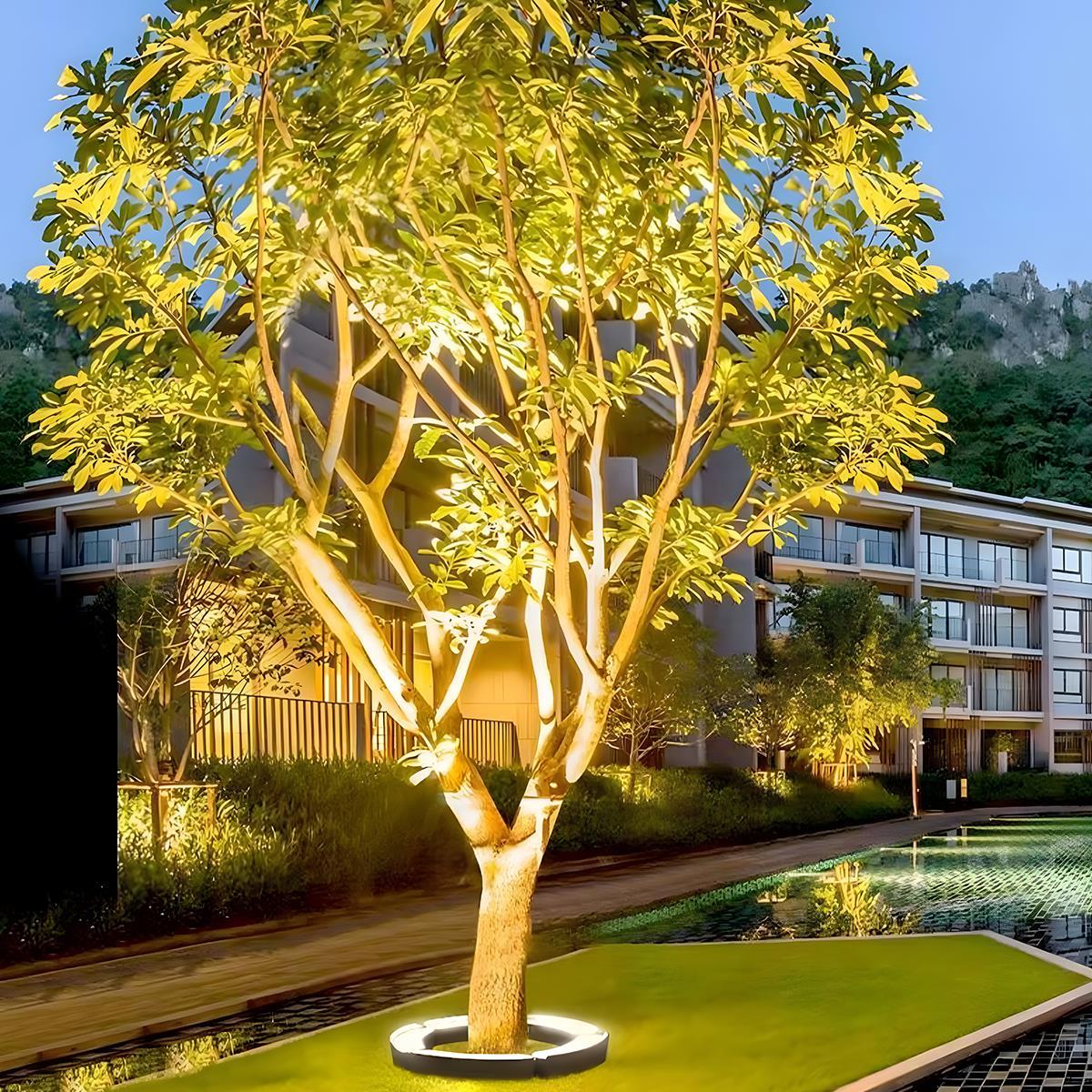 Garden Spot LED Arch Spotlight With Ground Spike, 12W, RGB Warm White, IP65