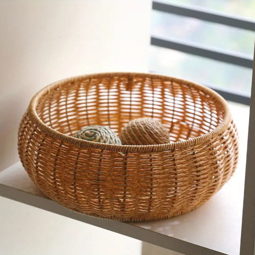 Woven Rattan Round Basket with Dome Lid | Ka-mostore