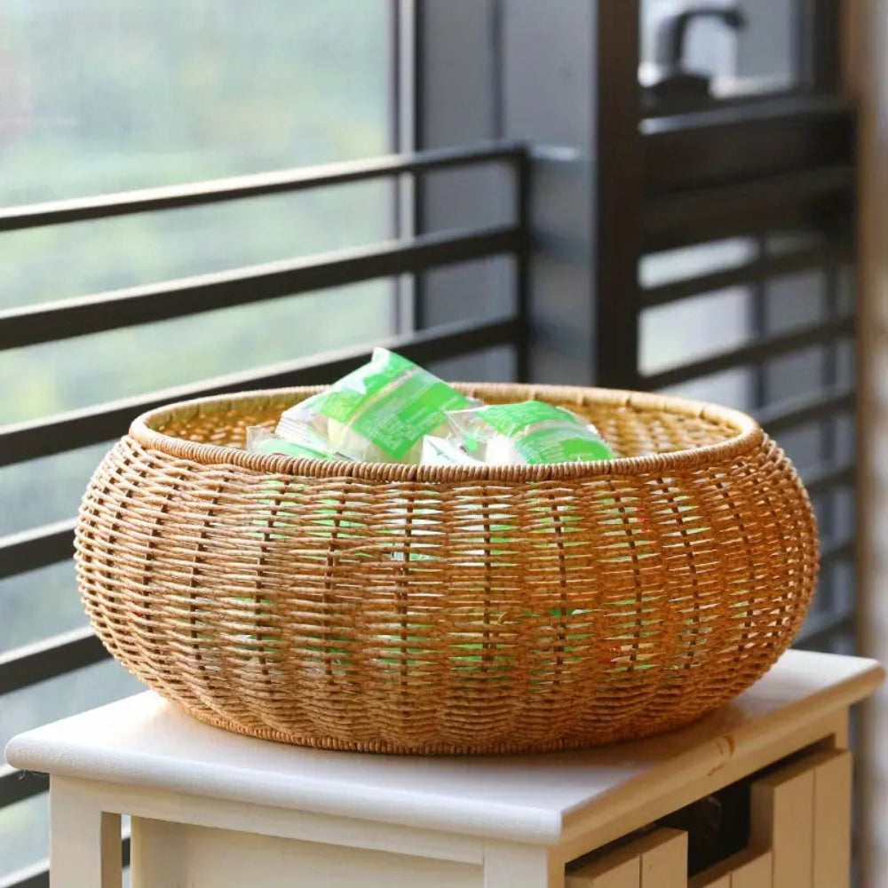 Woven Rattan Round Basket with Dome Lid | Ka-mostore
