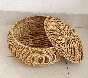 Woven Rattan Round Basket with Dome Lid | Ka-mostore