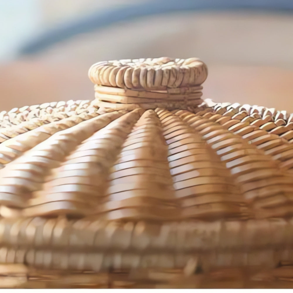 Woven Rattan Round Basket with Dome Lid | Ka-mostore