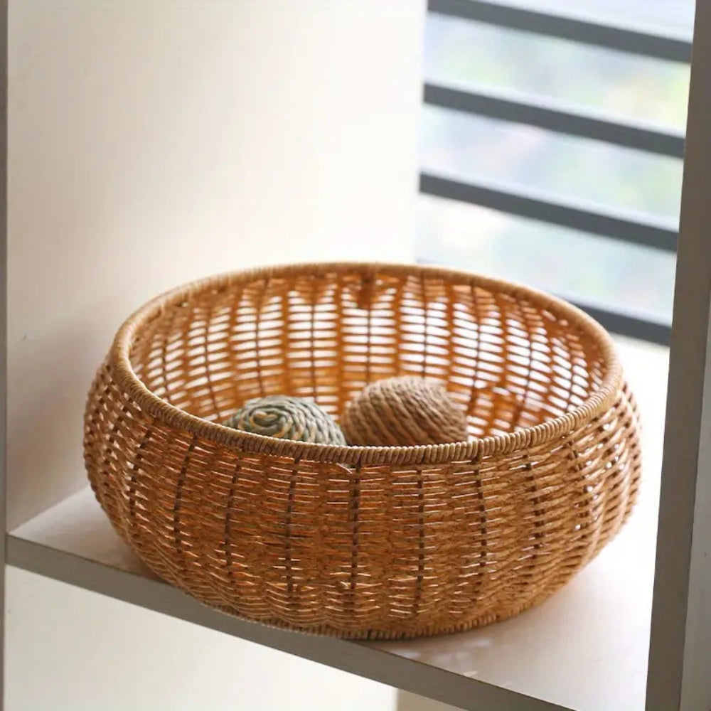 Woven Rattan Round Basket with Dome Lid | Ka-mostore
