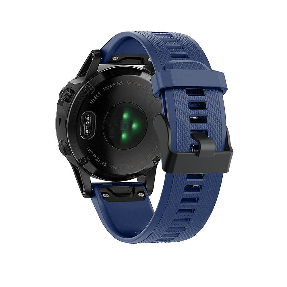 Bracelet en silicone bleu foncé pour Garmin Fenix 5 Plus et 6 Pro