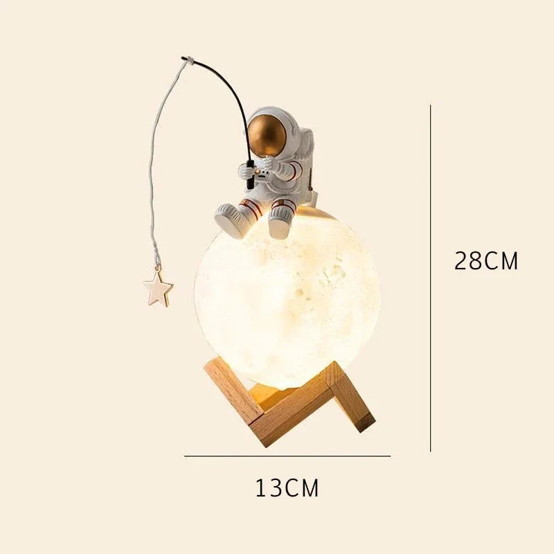 Astronauten-Mondlampe - Dimmbares LED-Licht mit Touch-Steuerung