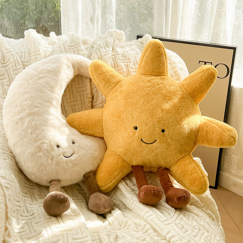Sun and Moon Velvet Cushion for Bedroom and Kids Room