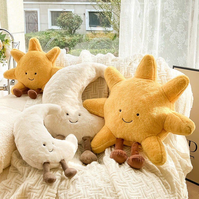 Sun and Moon Velvet Cushion for Bedroom and Kids Room