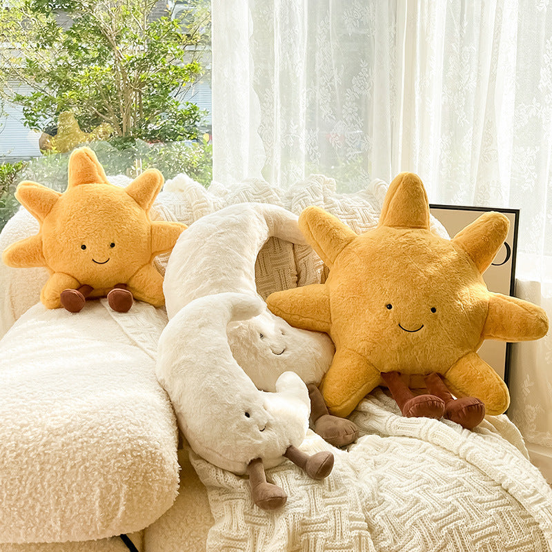 Sun and Moon Velvet Cushion for Bedroom and Kids Room