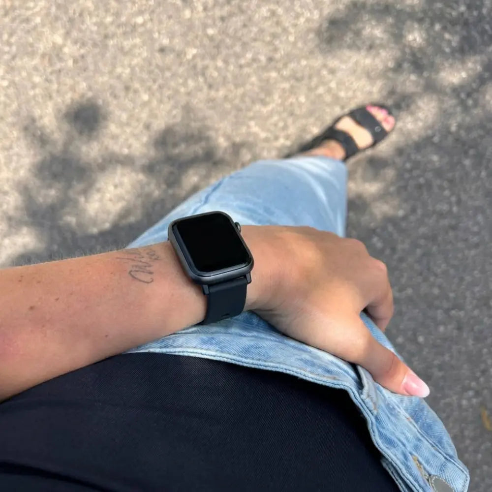ID205L sort silikoneudskiftningsrem til smartwatch