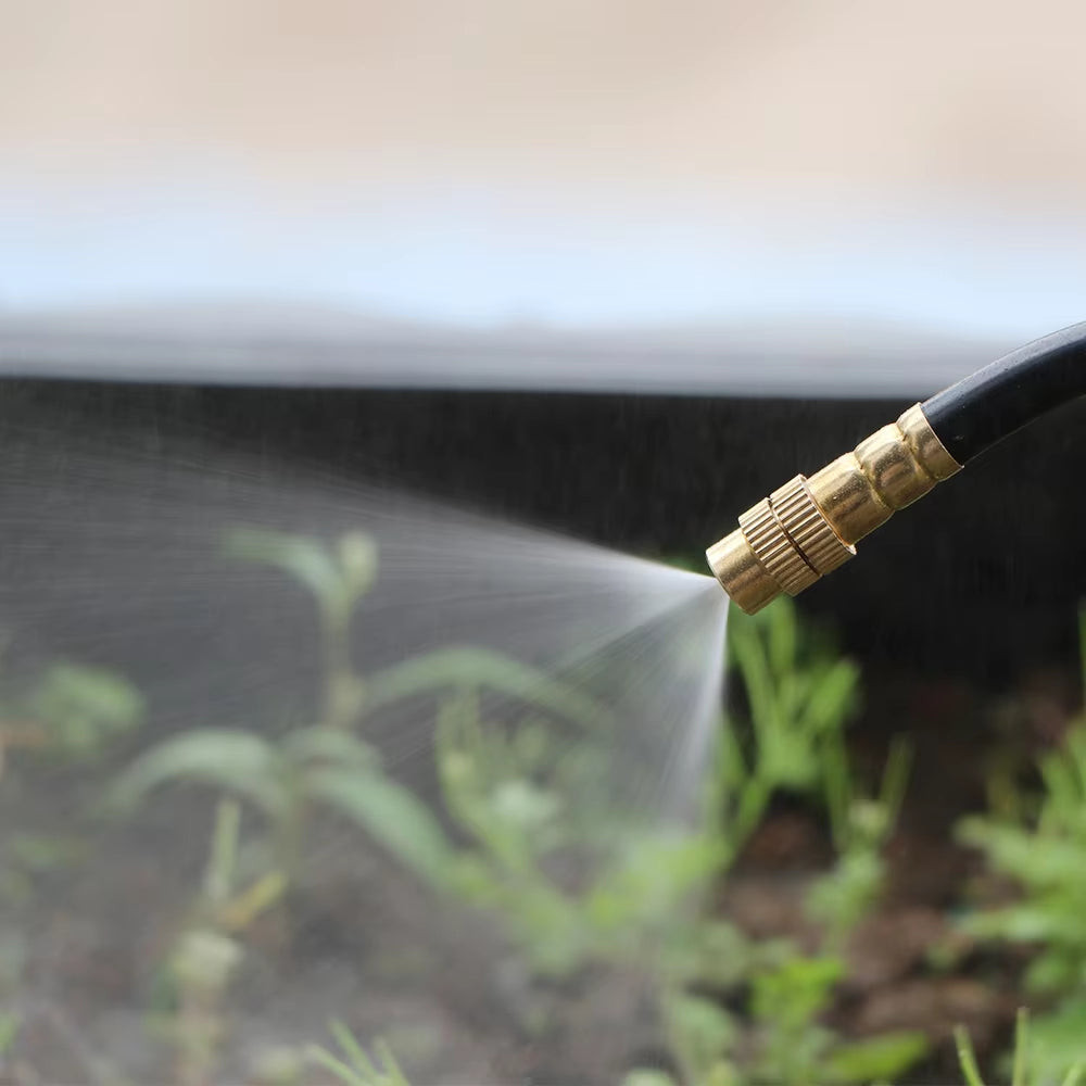 Garden Misting System With 20 Meters And 20 Adjustable Copper Nozzles Toolless Setup