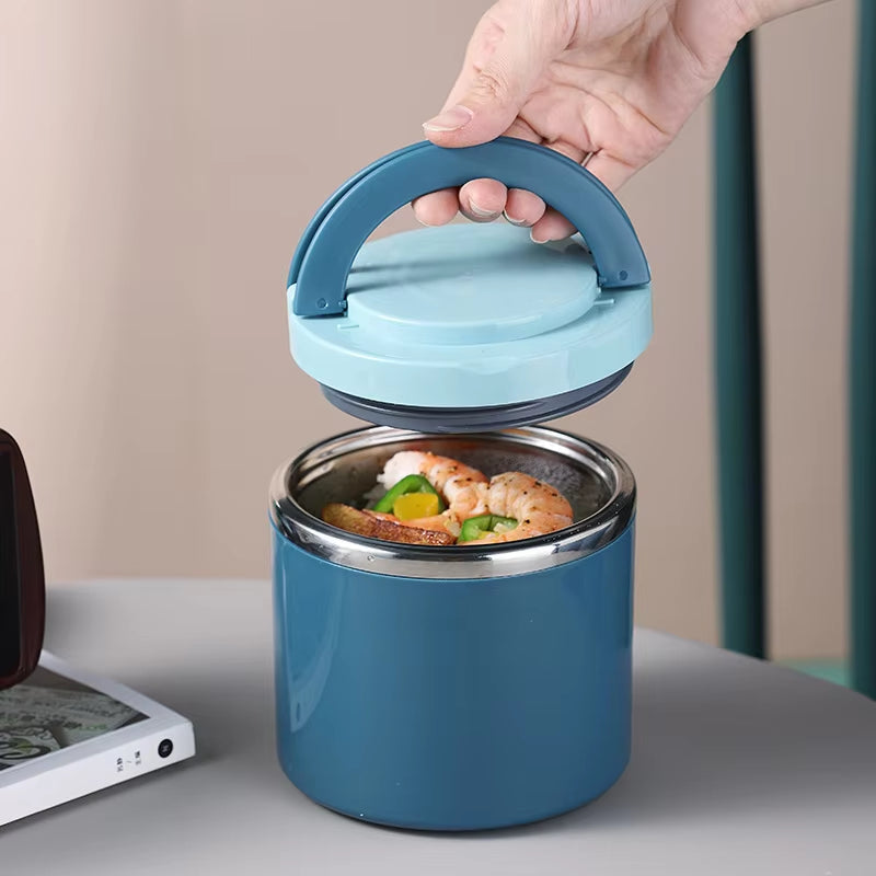 Stainless Steel Thermal Lunch Pot 630ml Or 1000ml Leak-Proof Double-Wall Keeps Meals Warm