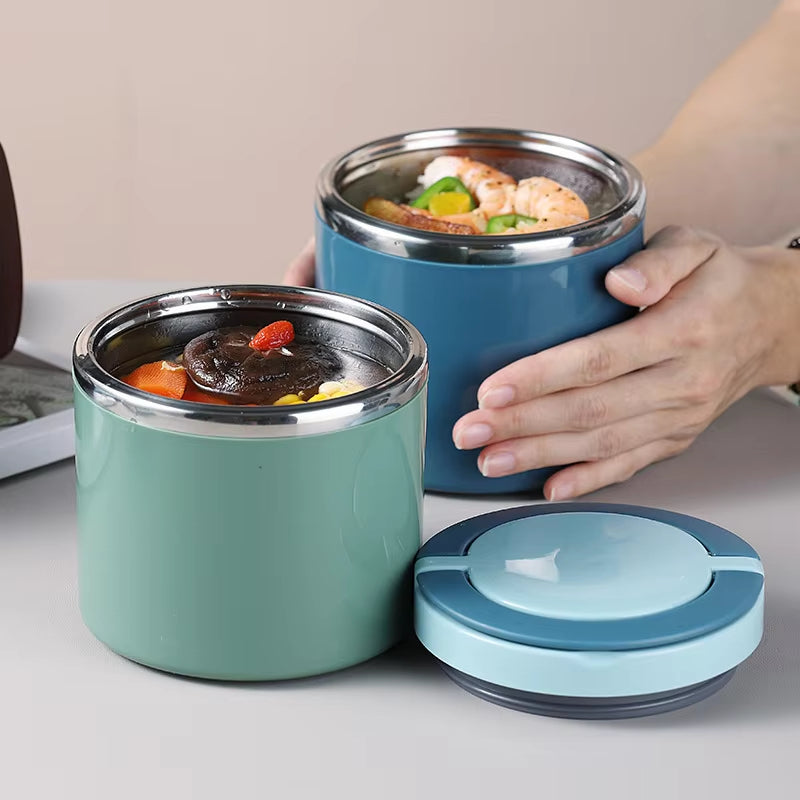 Stainless Steel Thermal Lunch Pot 630ml Or 1000ml Leak-Proof Double-Wall Keeps Meals Warm