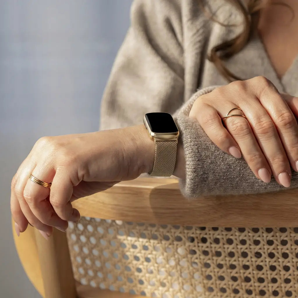 Fitbit Luxe Milanese Strap — Champagne Gold Finish