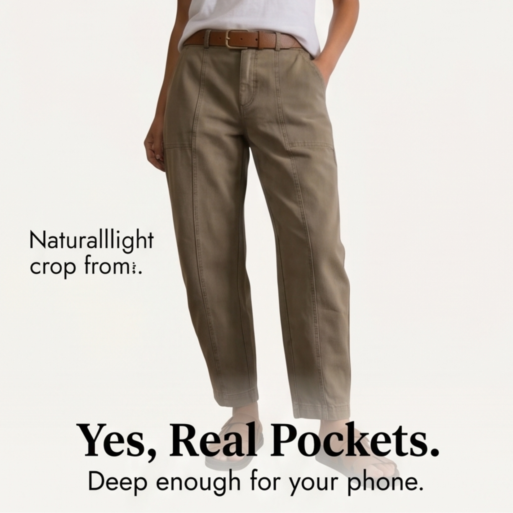 High Waist Tapered Trousers With Folded Ankle Cuffs For Everyday Wear
