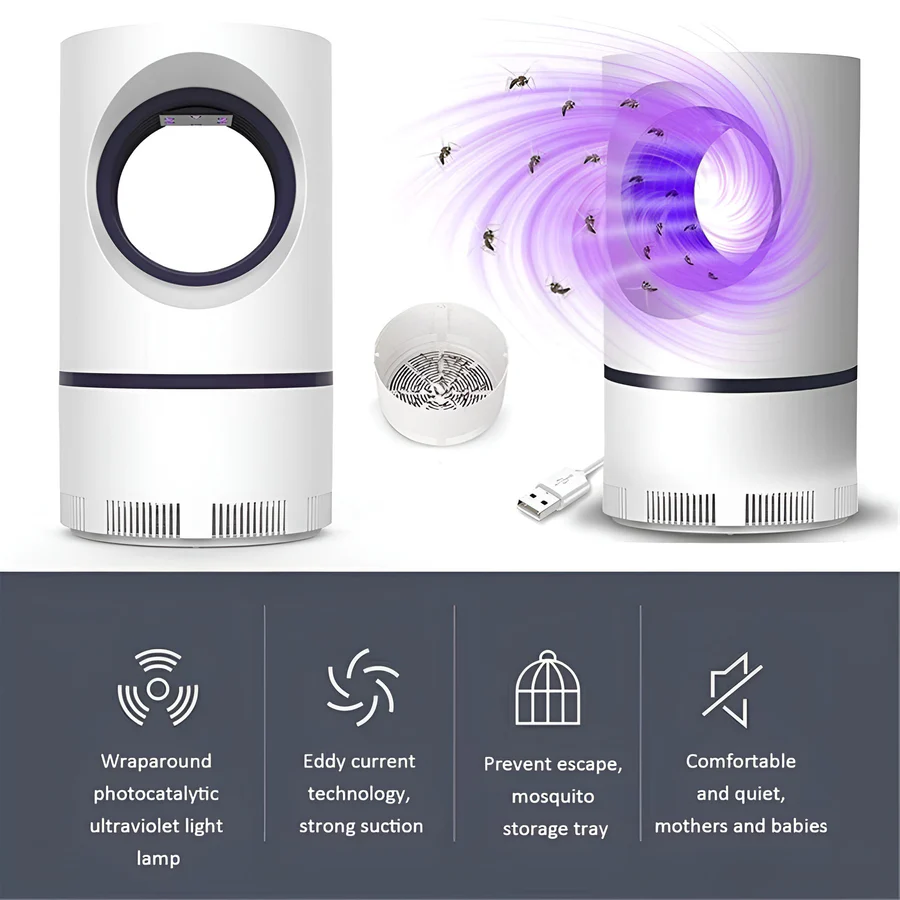 USB Powered UV Light Insect Trap For Indoor And Outdoor Mosquito Control