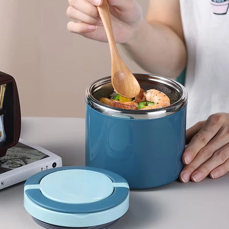 Stainless Steel Thermal Lunch Pot 630ml Or 1000ml Leak-Proof Double-Wall Keeps Meals Warm