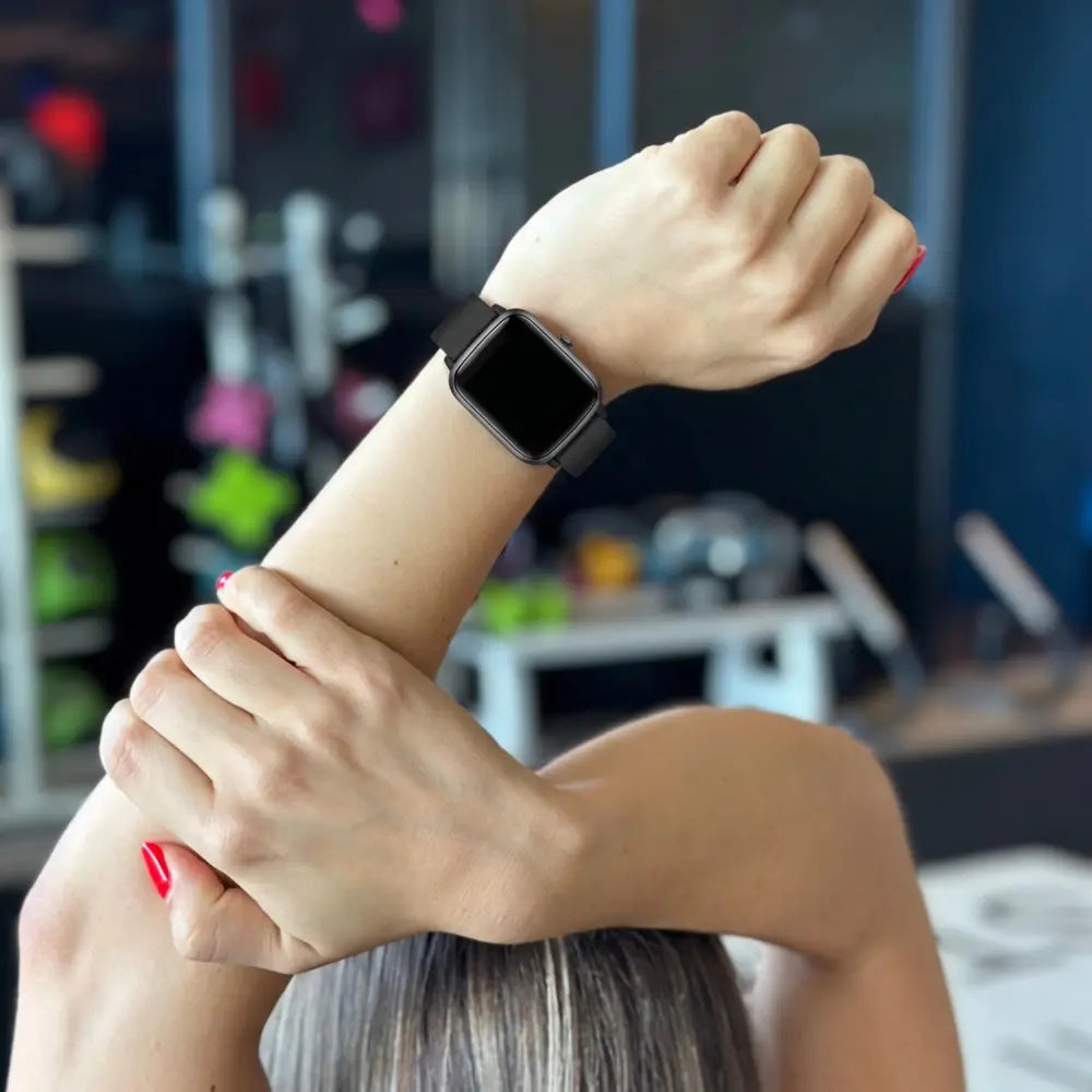 ID205L sort silikoneudskiftningsrem til smartwatch
