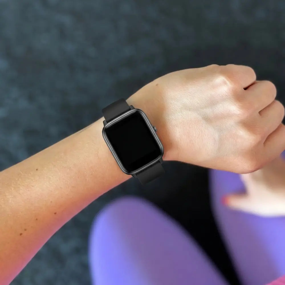 ID205L sort silikoneudskiftningsrem til smartwatch