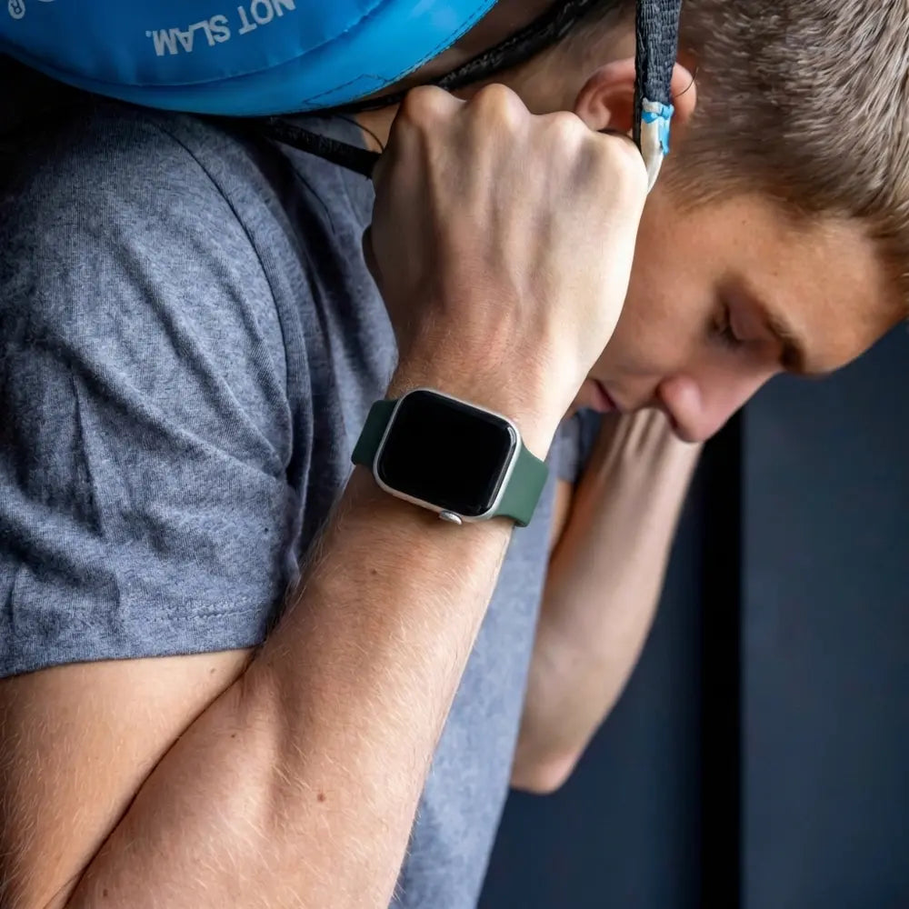 Apple Watch-silikonerem — klassisk olivengrøn, dobbelt løkkelukning