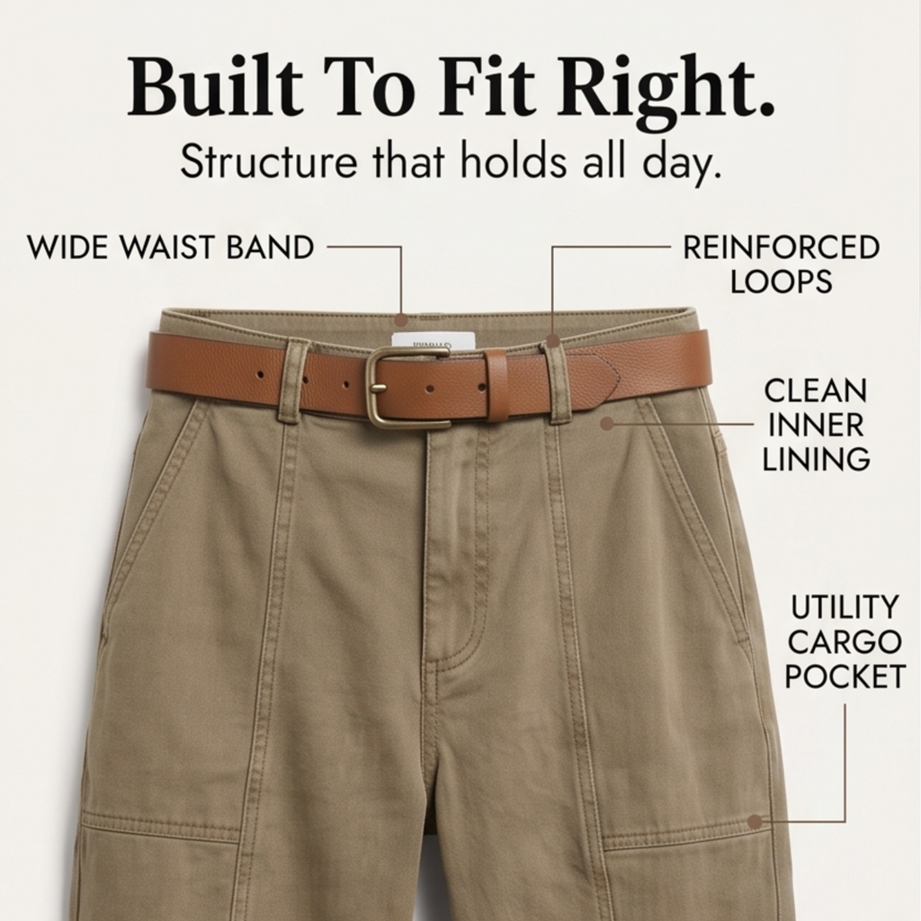 High Waist Tapered Trousers With Folded Ankle Cuffs For Everyday Wear
