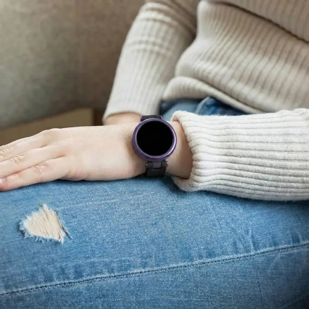 Pulseira de substituição preta em silicone para Garmin Lily