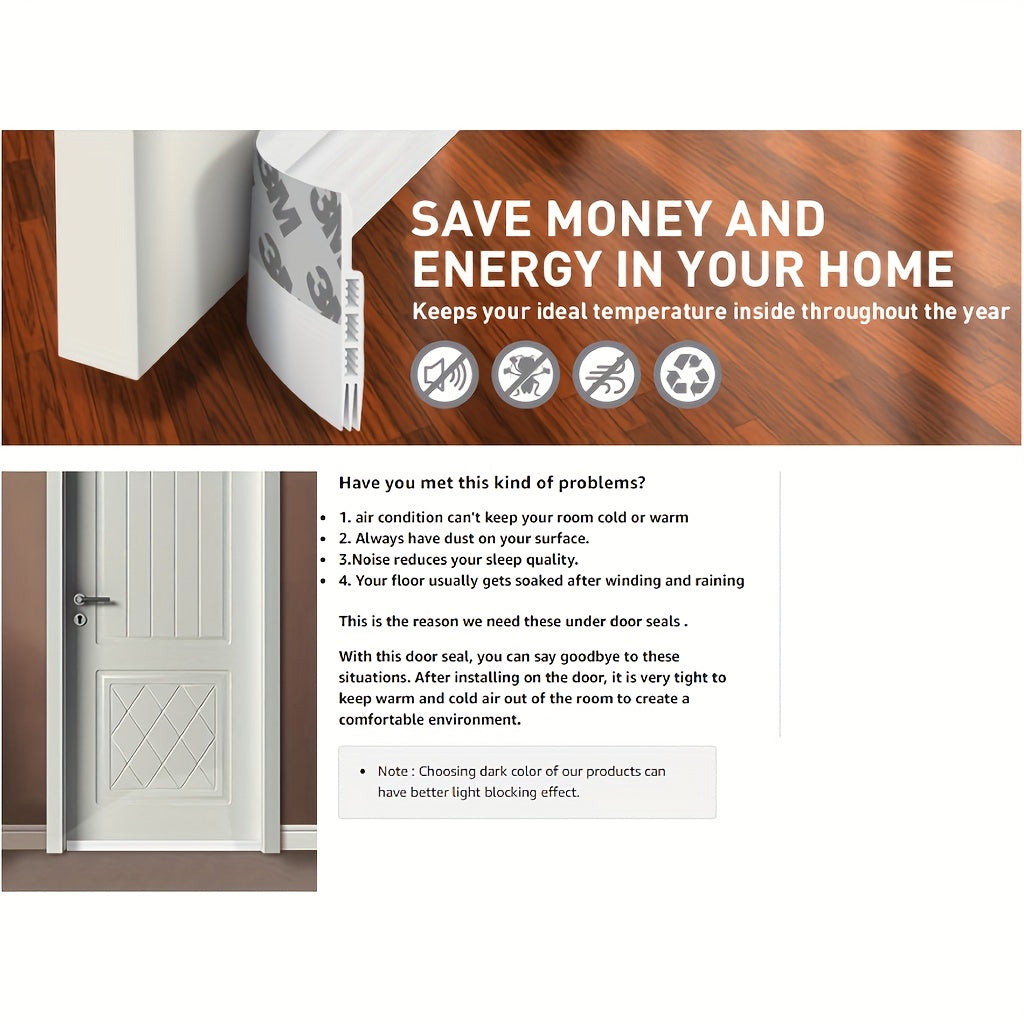 Silicone Door Seal with Adhesive for Drafts & Sound | Ka-mostore