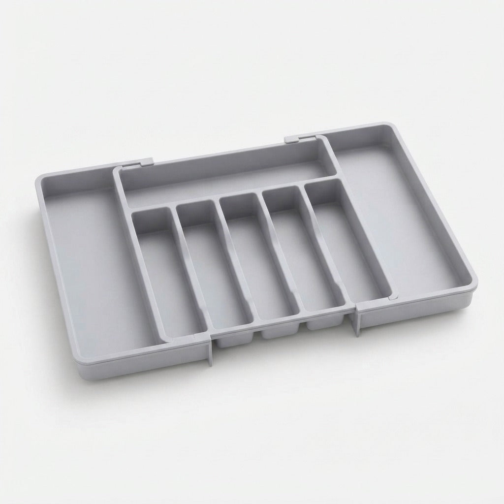 Organizator ajustabil pentru sertarul cu tacâmuri — inserție extensibilă de 33–57 cm