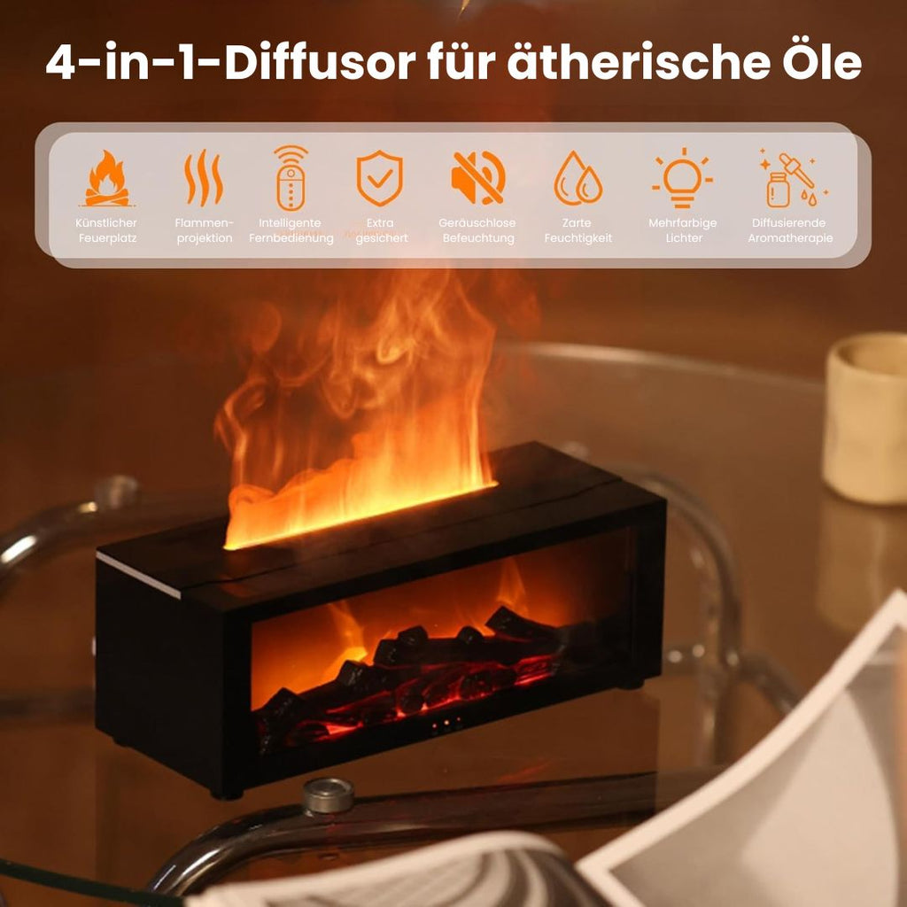 DuftFlamme elektrischer Aroma-Diffusor — Duftlampe mit Flammeneffekt