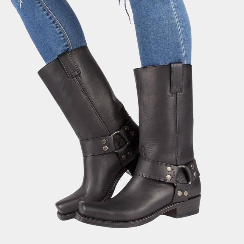 Men's Rugged Leather Harness Boots | Ka-mostore