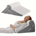 Bed Wedge Pillow With Memory Foam For Back Leg And Knee Comfort