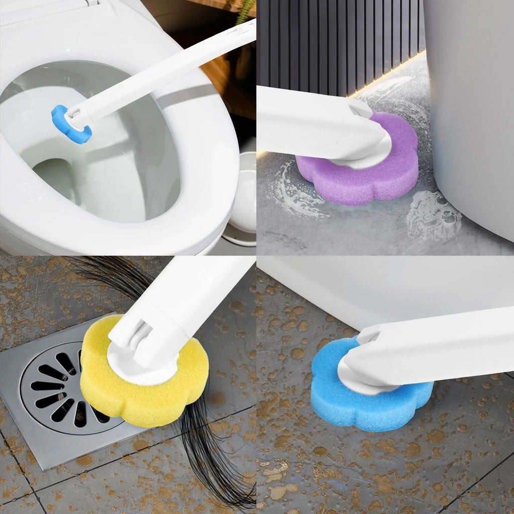 HYGIENIXPRO Wegwerpborstelset voor toilet — ergonomische lange steel, wegwerpborstelkoppen