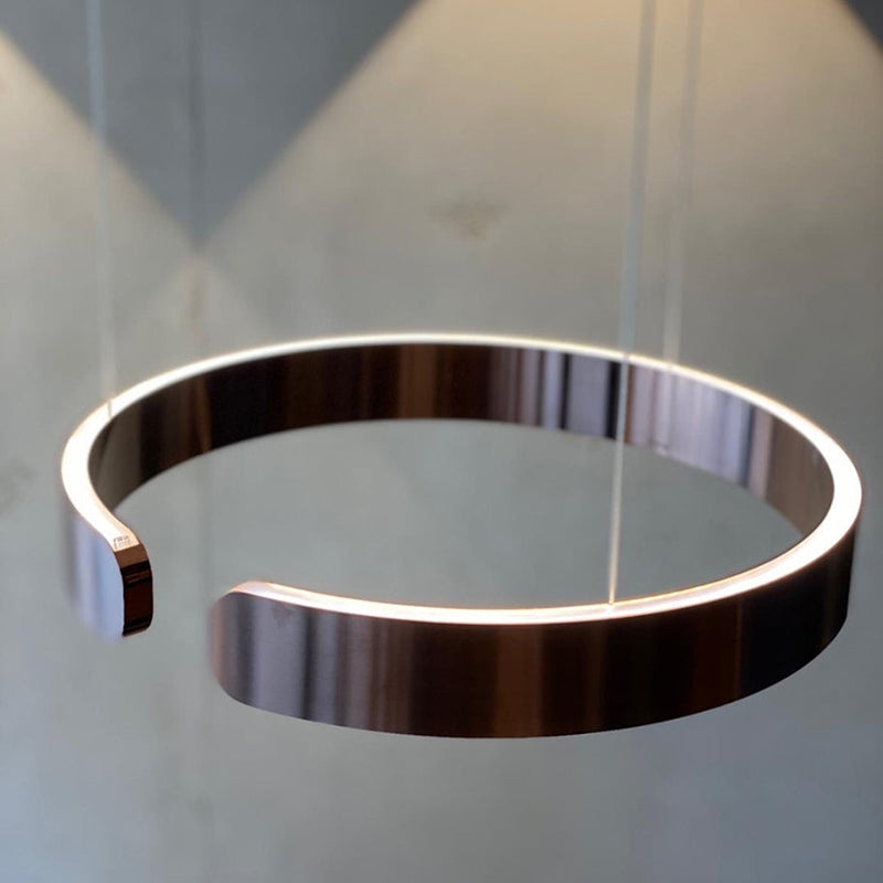 LyraHalo Circular LED Pendant Fixture In Metal Finish For Living Rooms And Dining Areas