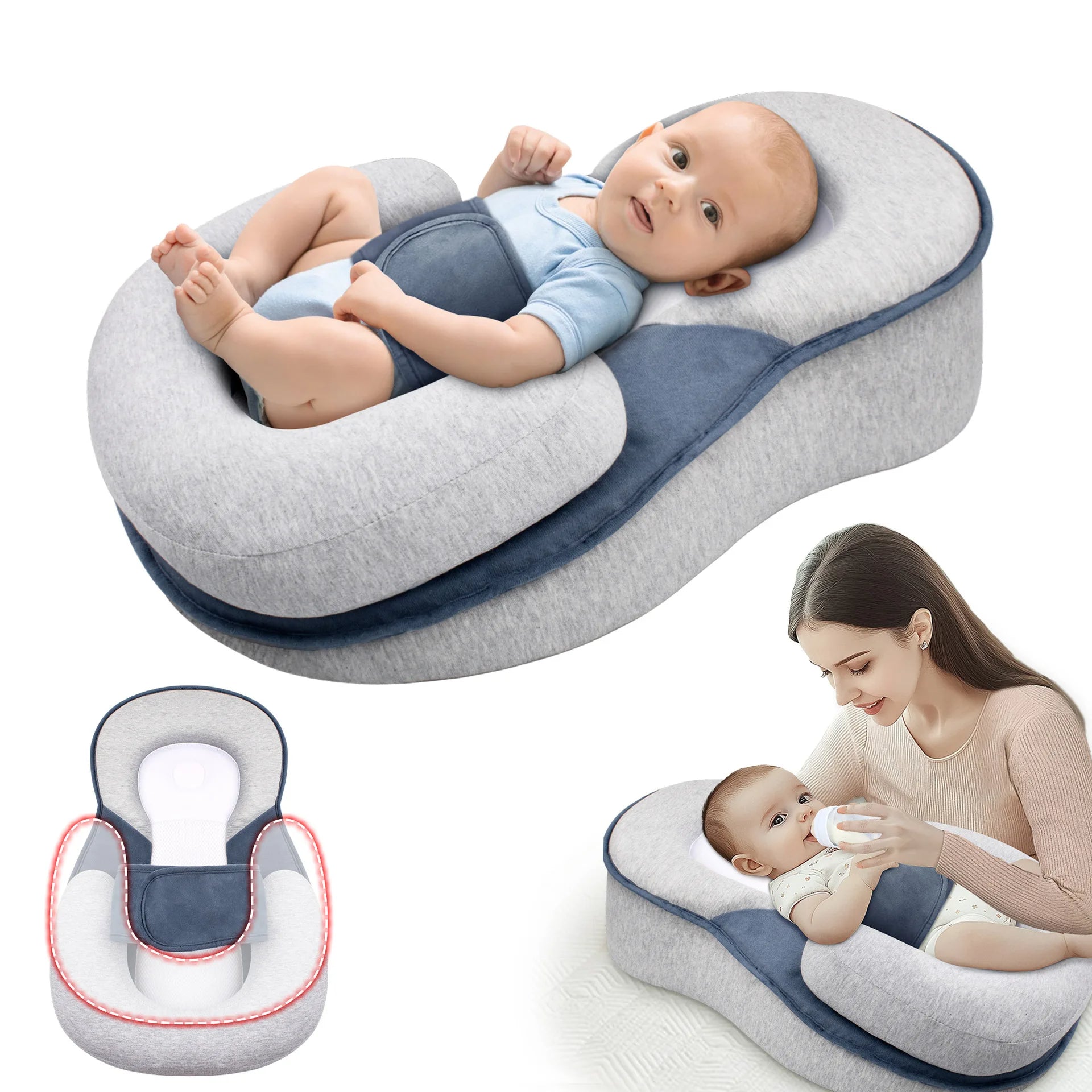 Newborn Elevated Lounger With 15 Degree Incline For Comfort