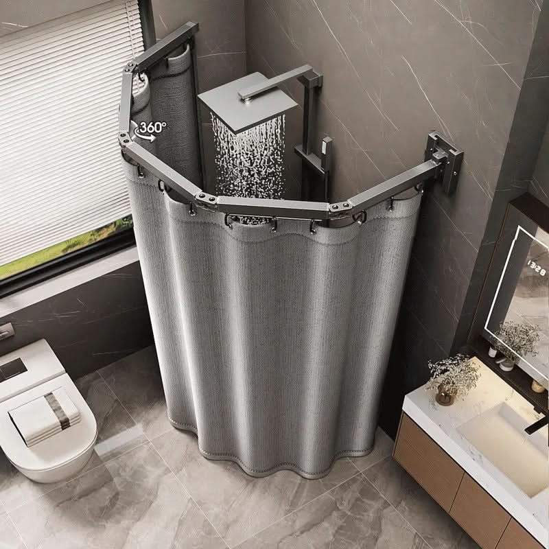 DRYDIVA Faltbares Duschvorhangstangen-Set — wasserdichtes Badezimmer-Trennsystem