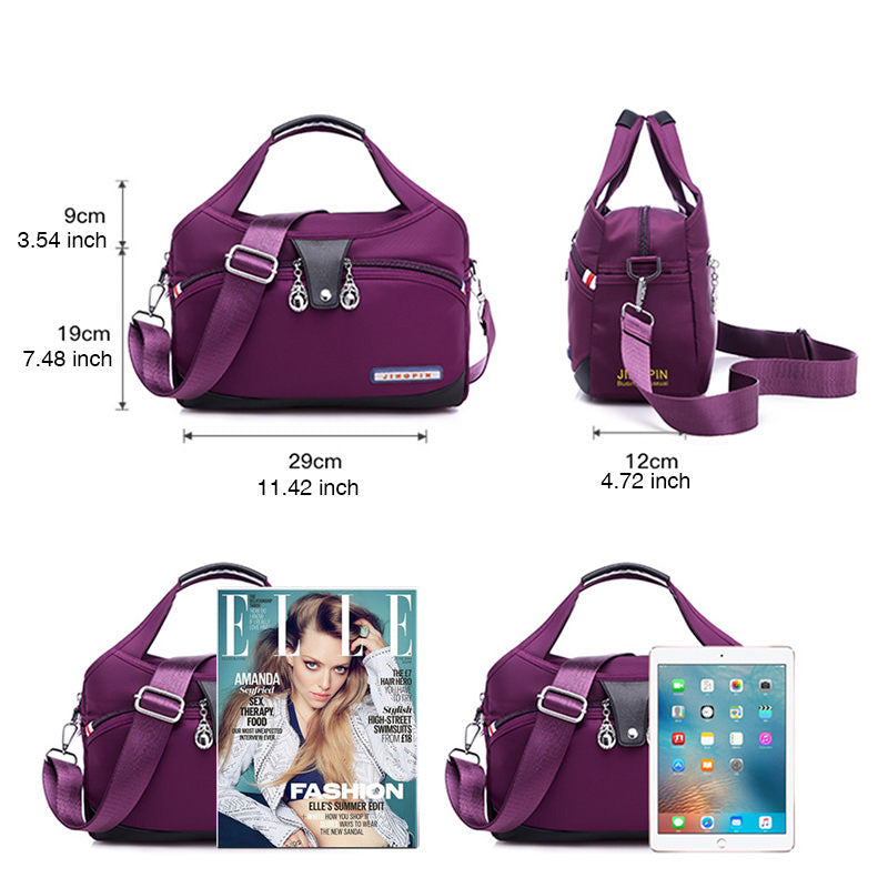 Geantă crossbody antifurt din nailon — design hidrofug, compartimente multiple, funcții de securitate ascunse